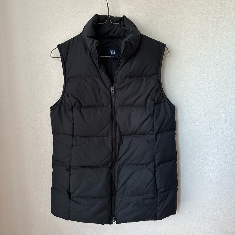 Black Gap Down Puffer Vest - Size Small - image 2